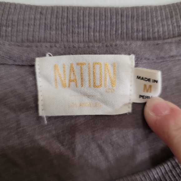 Nation Ltd. Penny Tee with Flounce Cuff Medium Pima Cotton Puff Shoulders - Picture 4 of 7